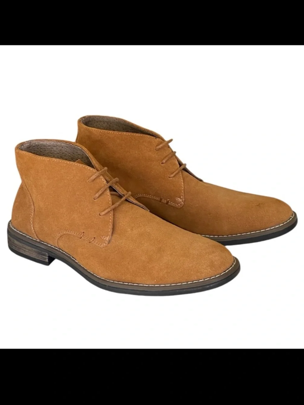 Bruno Marc Tan Suede Chukka Boots Men’s Sz 7 Lace Up Leather Lined Round Toe